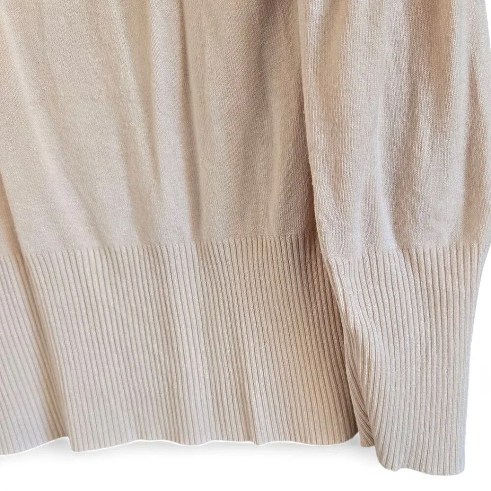 Boston Proper Floral Lace Embroidered Cowl Neck Sweater Blush Pink Size L - Picture 7 of 9